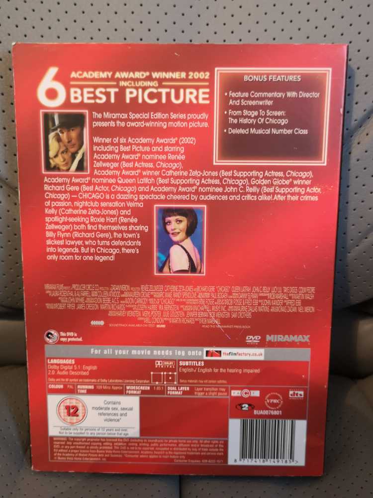 Chicago DVD movie collectible [Barcode 8717418149185] - Main Image 2