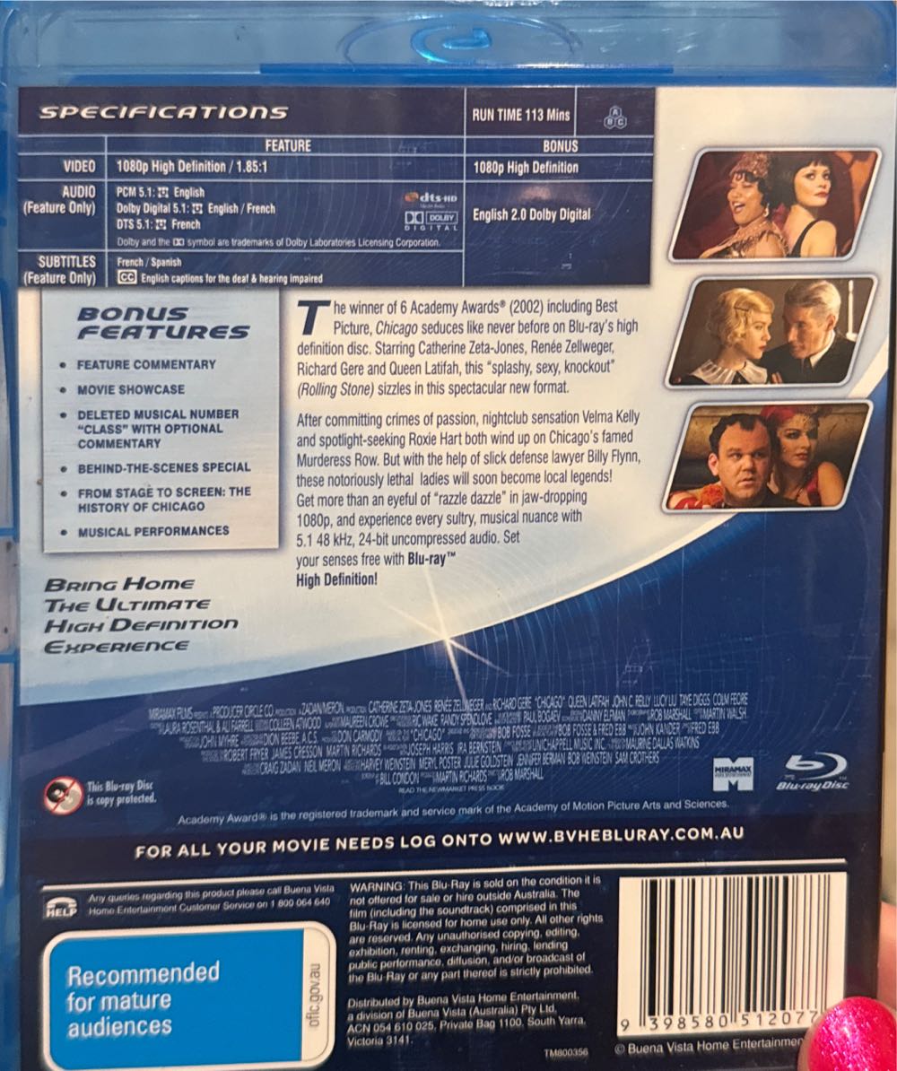 Chicago Blu-ray movie collectible [Barcode 9398580512077] - Main Image 2