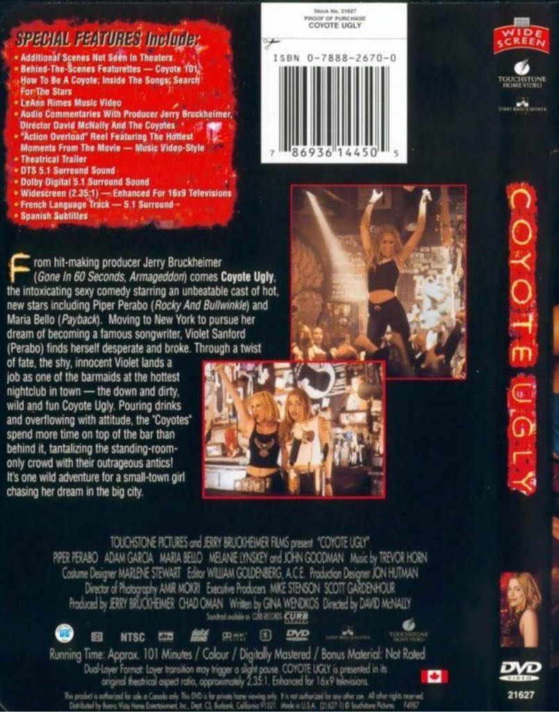 Coyote Ugly Blu-ray movie collectible [Barcode 8717418150860] - Main Image 2