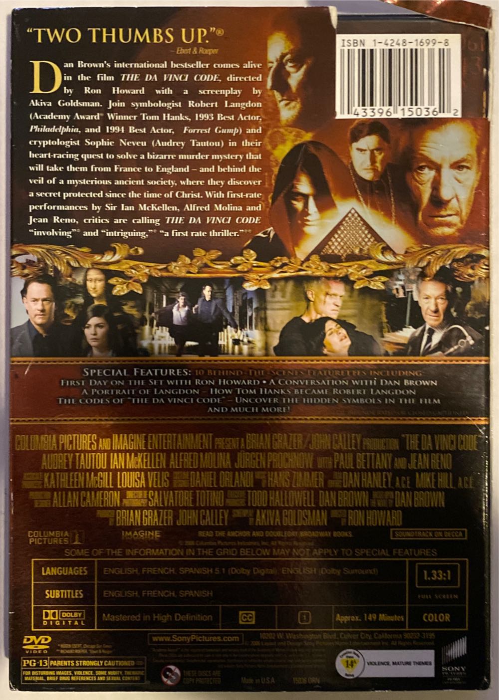 The Da Vinci Code Blu-ray movie collectible [Barcode 043396169470] - Main Image 2