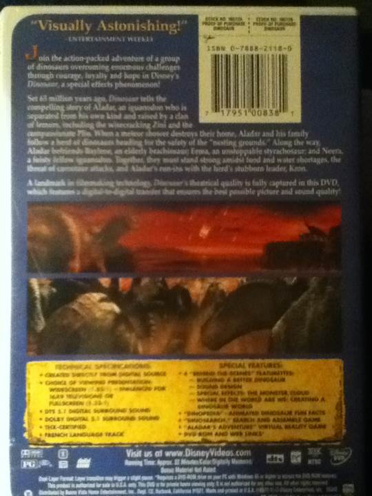 Dinosaur DVD movie collectible [Barcode 717951008381] - Main Image 2