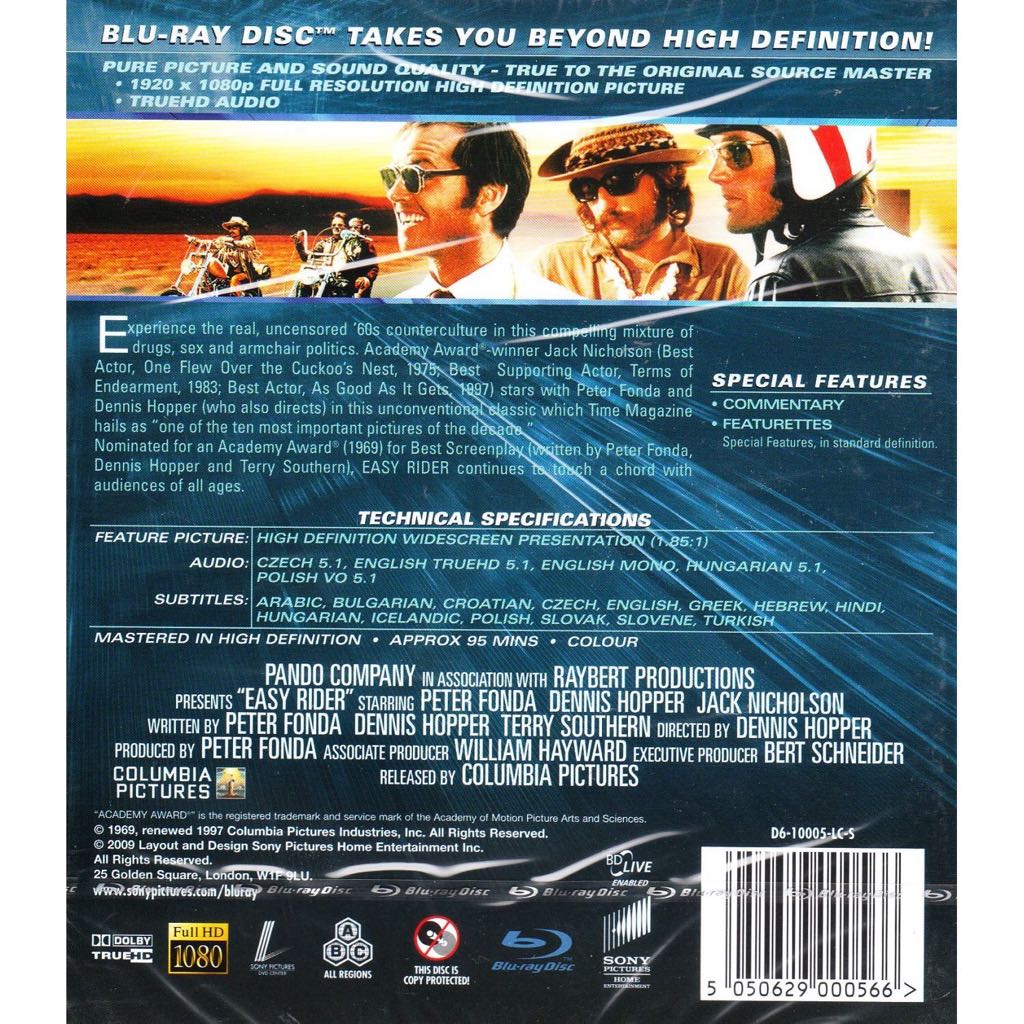 Easy rider Blu-ray movie collectible [Barcode 043396295353] - Main Image 2