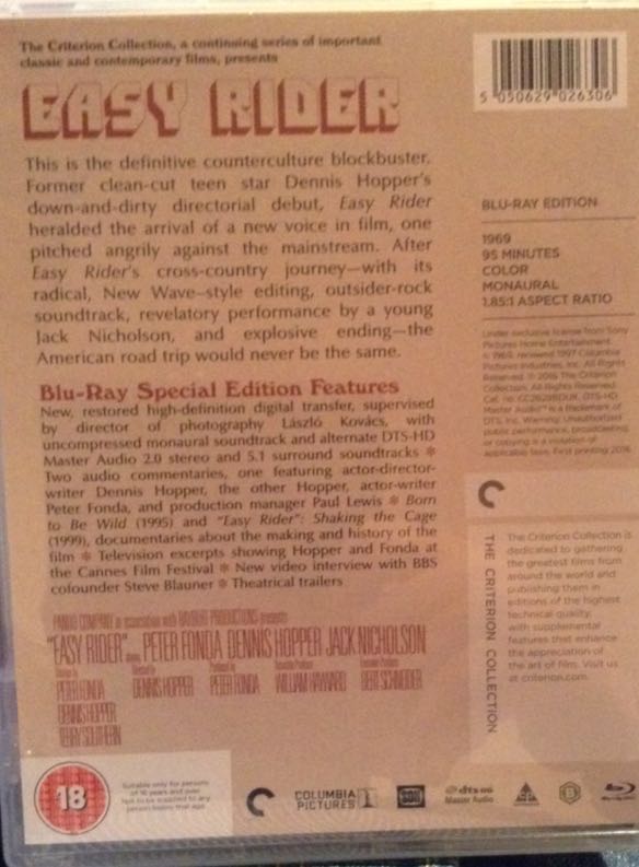 Easy Rider Blu-ray movie collectible [Barcode 5050629026306] - Main Image 2