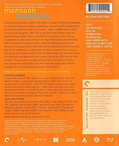 Monsoon Wedding Blu-ray movie collectible [Barcode 715515049214] - Main Image 2