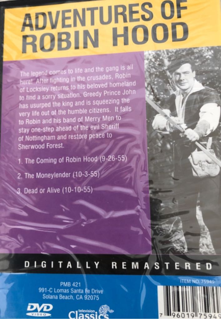 The Adventures of Robin Hood DVD movie collectible [Barcode 796019759496] - Main Image 2