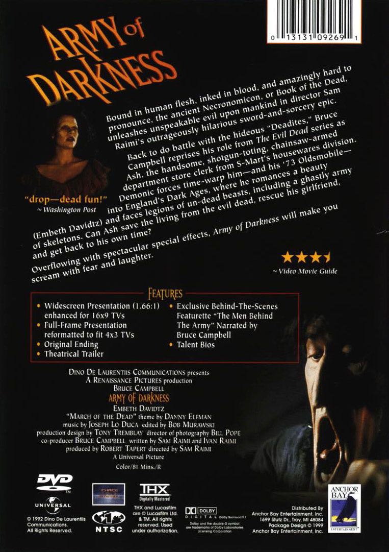 Army of Darkness DVD movie collectible [Barcode 013131092691] - Main Image 3