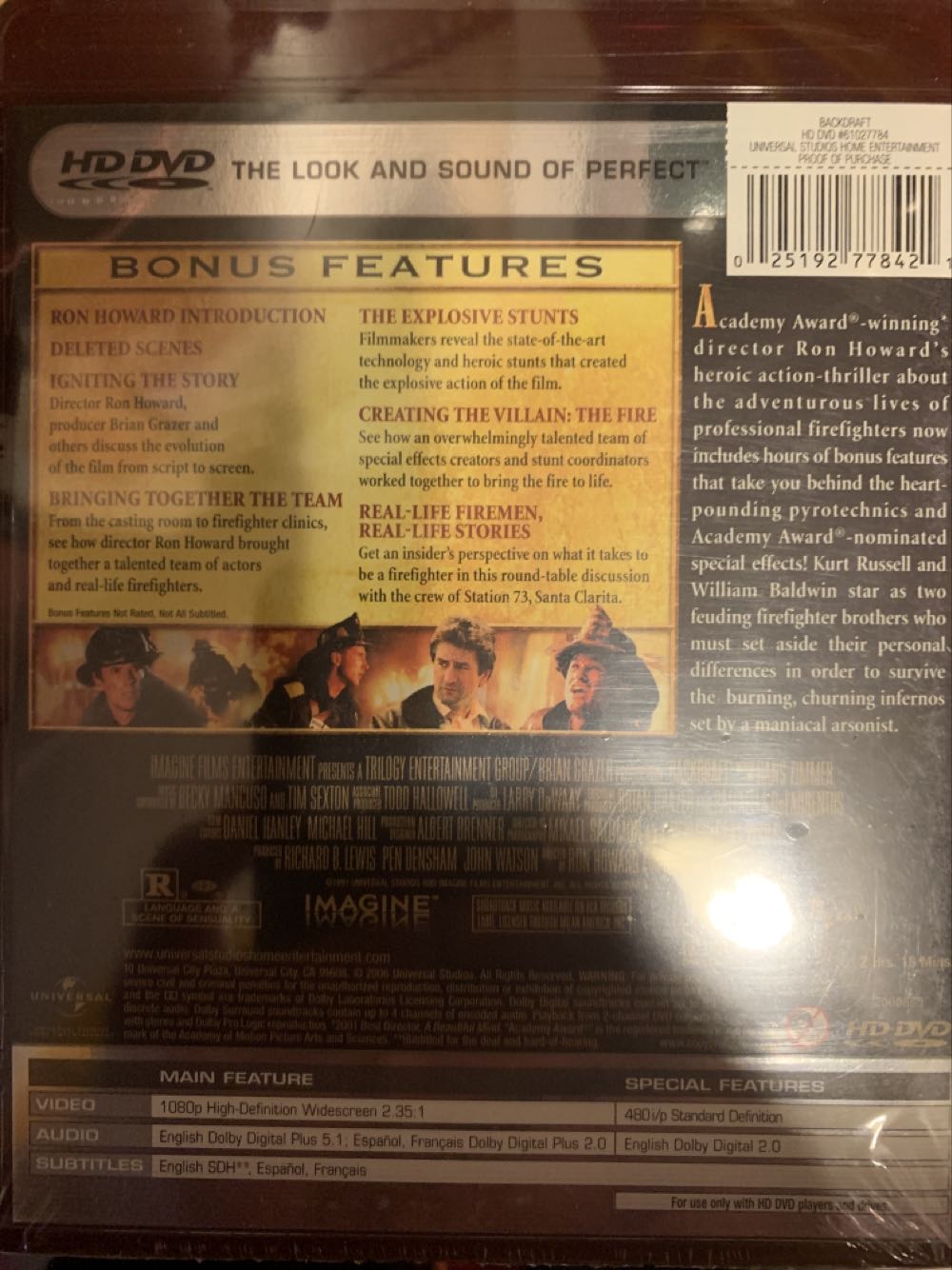 Backdraft HD DVD movie collectible [Barcode 025192778421] - Main Image 2
