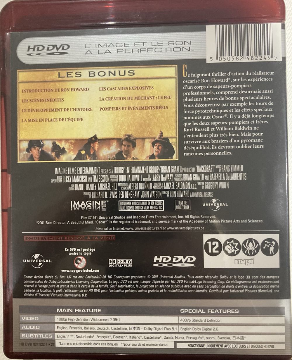 Backdraft HD DVD movie collectible [Barcode 5050582482249] - Main Image 2