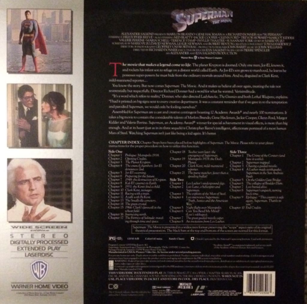 Superman The Movie 1987 CD Video movie collectible [Barcode 085391203063] - Main Image 2