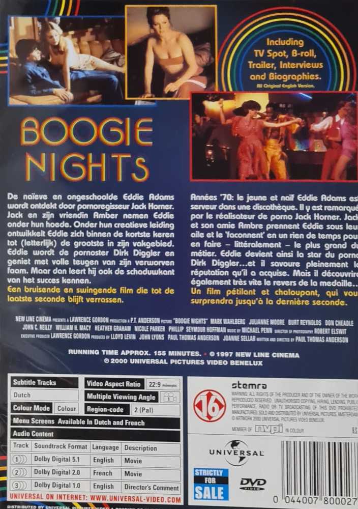(002) Boogie Nights DVD-R movie collectible [Barcode 044007800027] - Main Image 2