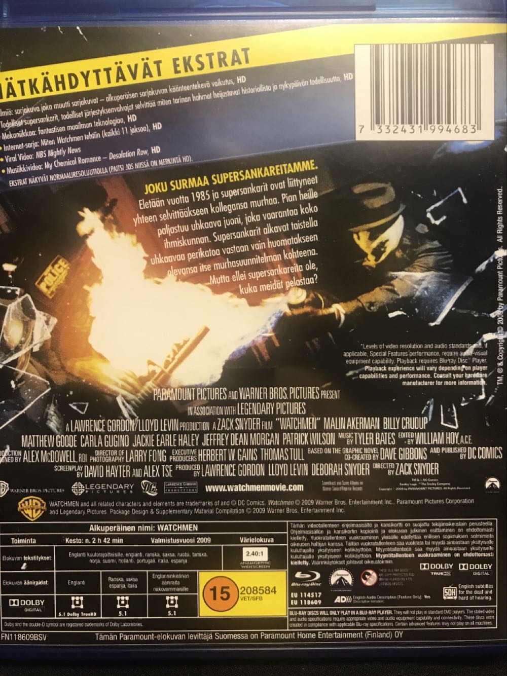 Watchmen Blu-ray movie collectible [Barcode 7332431994683] - Main Image 2