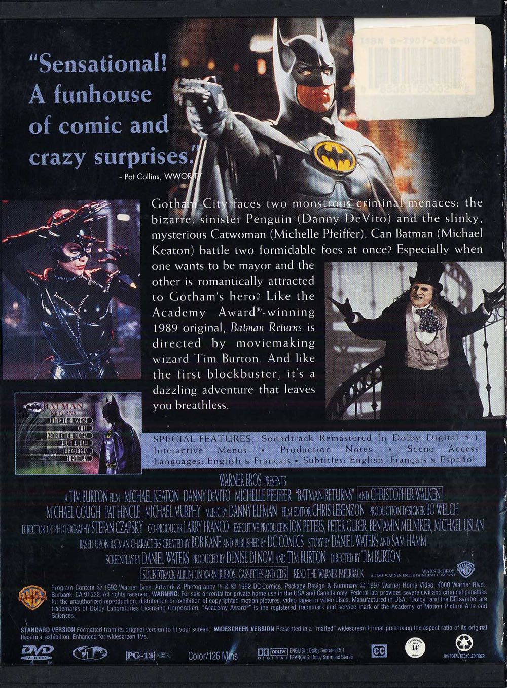 Batman Returns DVD movie collectible [Barcode 085393366827] - Main Image 2