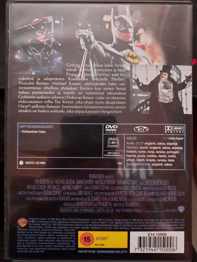 Batman - Paluu DVD movie collectible [Barcode 7321944150006] - Main Image 2