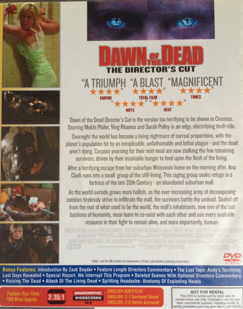 Dawn of the Dead: Directors cut DVD movie collectible [Barcode 5017239192760] - Main Image 2