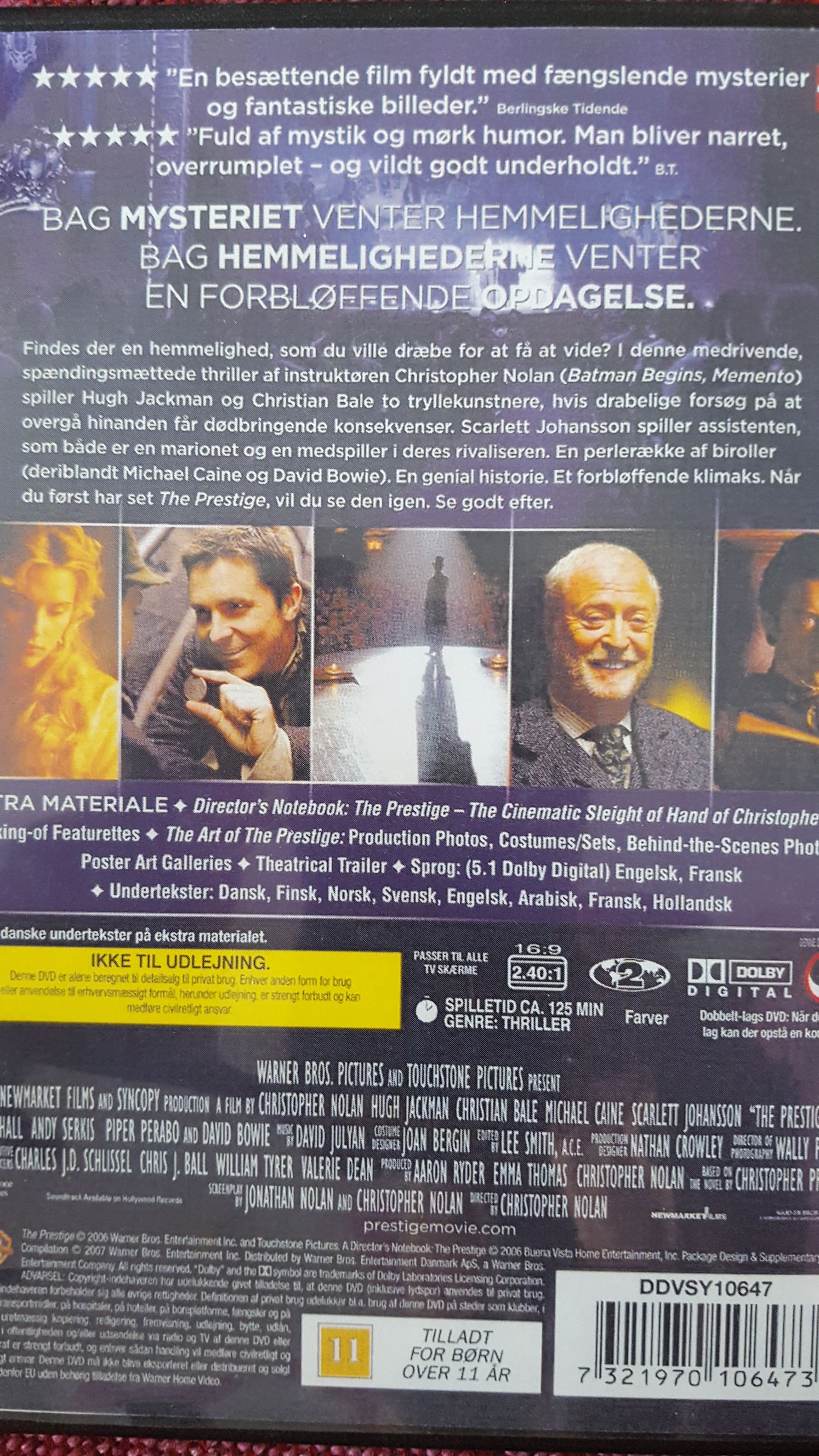 Prestige, The DVD movie collectible [Barcode 7321970106473] - Main Image 2