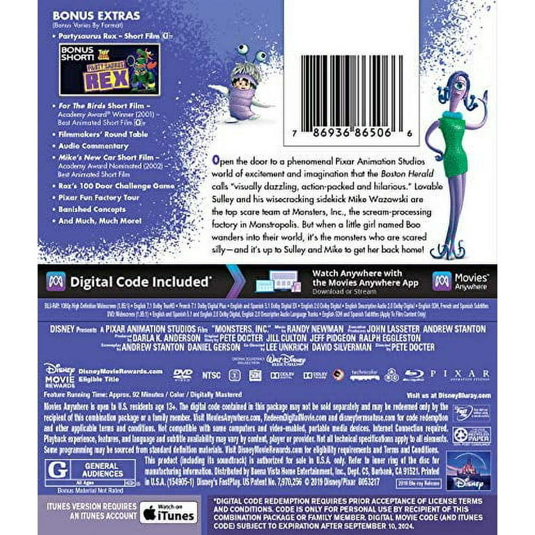 Disney: Monsters, Inc. DVD movie collectible [Barcode 5690874008629] - Main Image 2