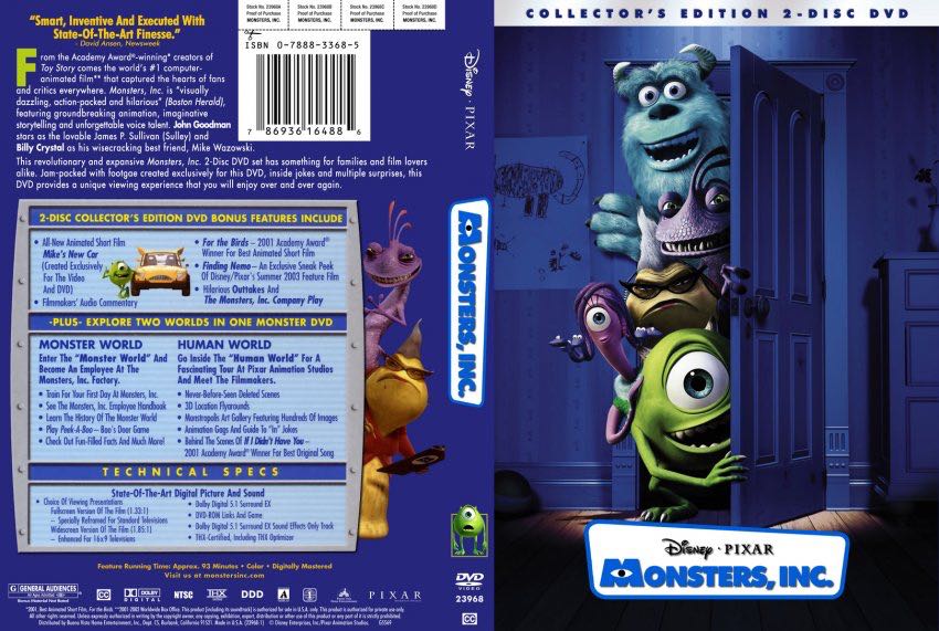 Monsters, Inc. Blu-ray movie collectible [Barcode 8717418200039] - Main Image 2