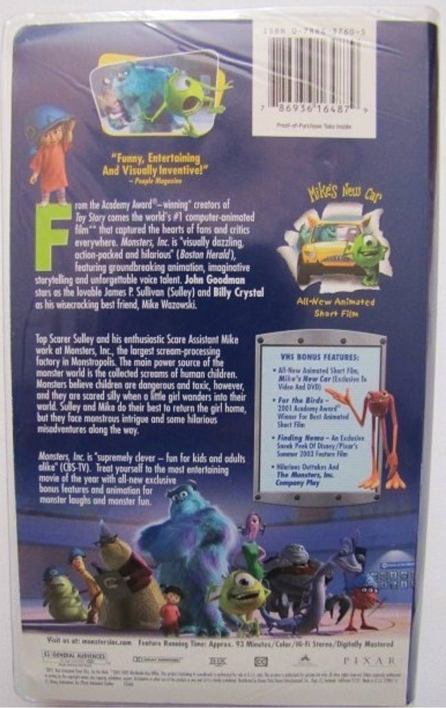 Monsters, Inc. VHS movie collectible - Main Image 2