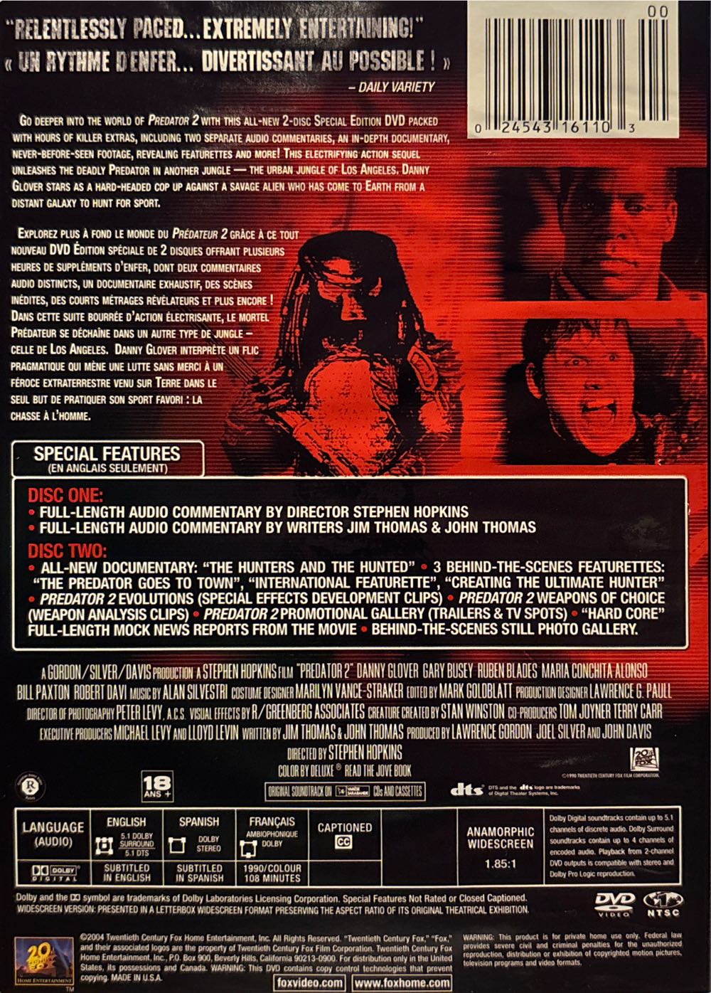 Predator 2 DVD movie collectible [Barcode 024543161103] - Main Image 4