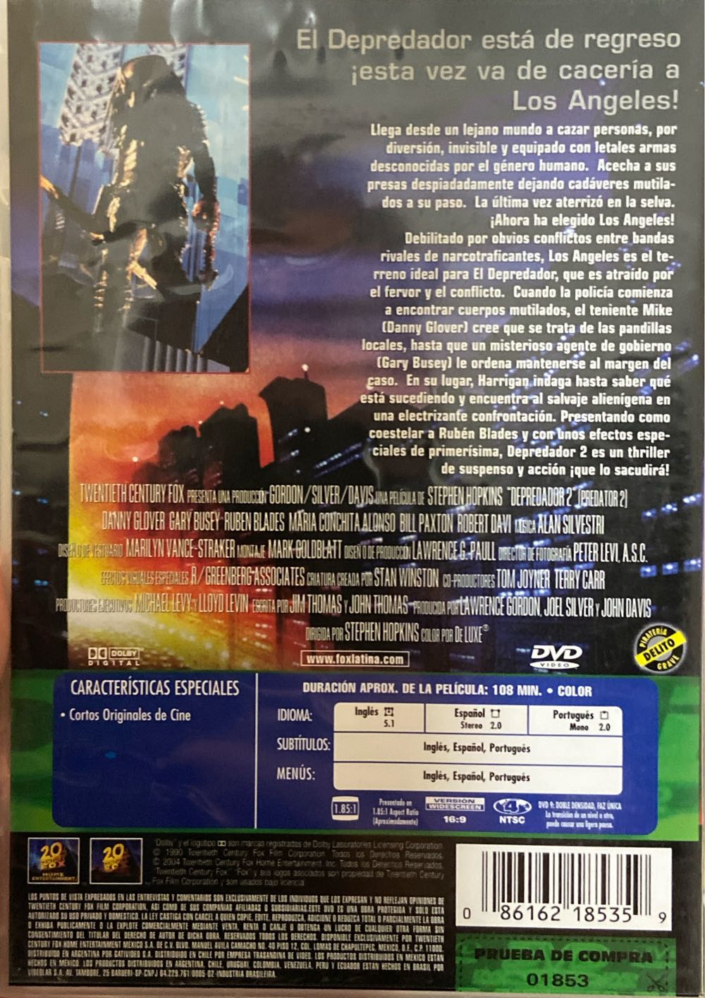 Predator 2 DVD movie collectible [Barcode 086162185359] - Main Image 2