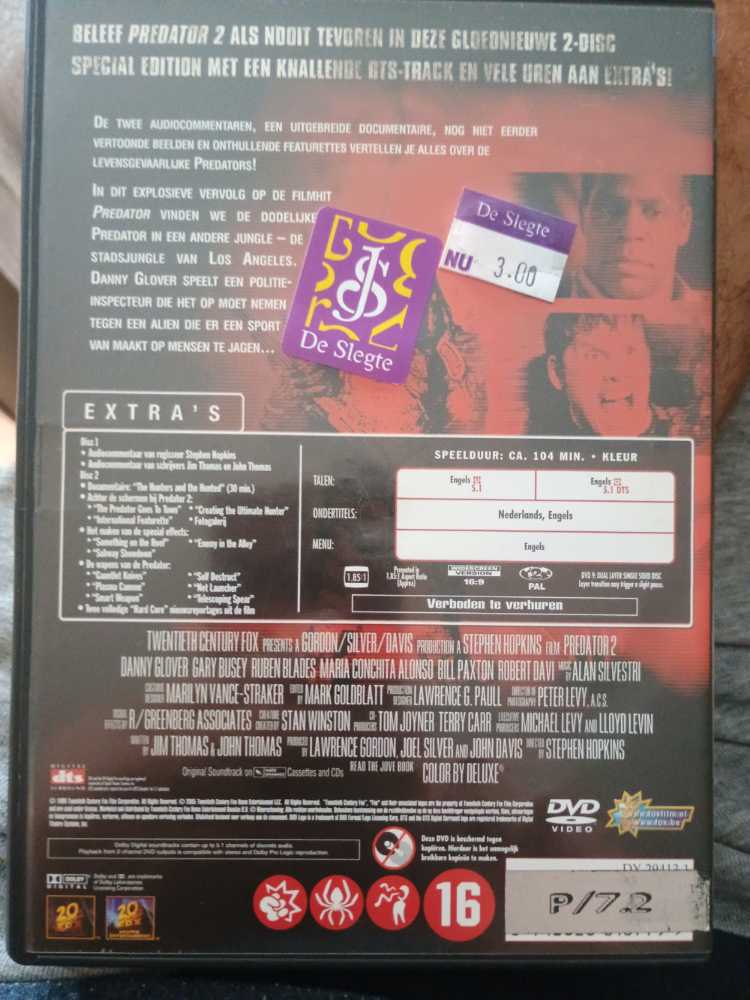 Predator 2 DVD movie collectible [Barcode 2454322985] - Main Image 2