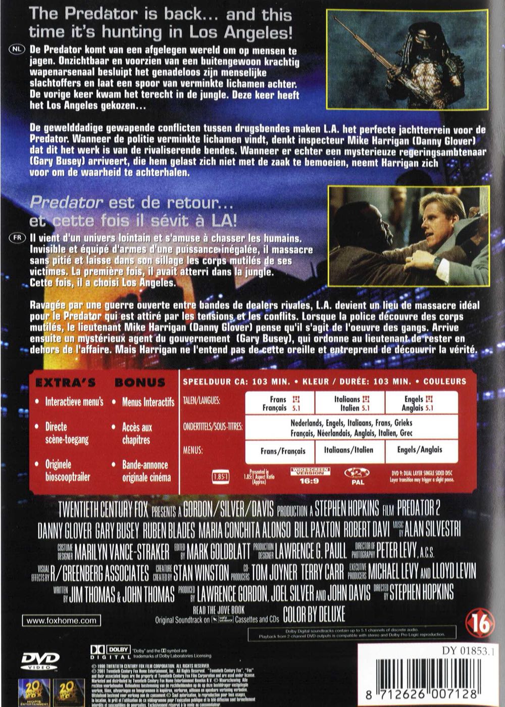 Predator 2 Digital Copy movie collectible [Barcode 8712626007128] - Main Image 2