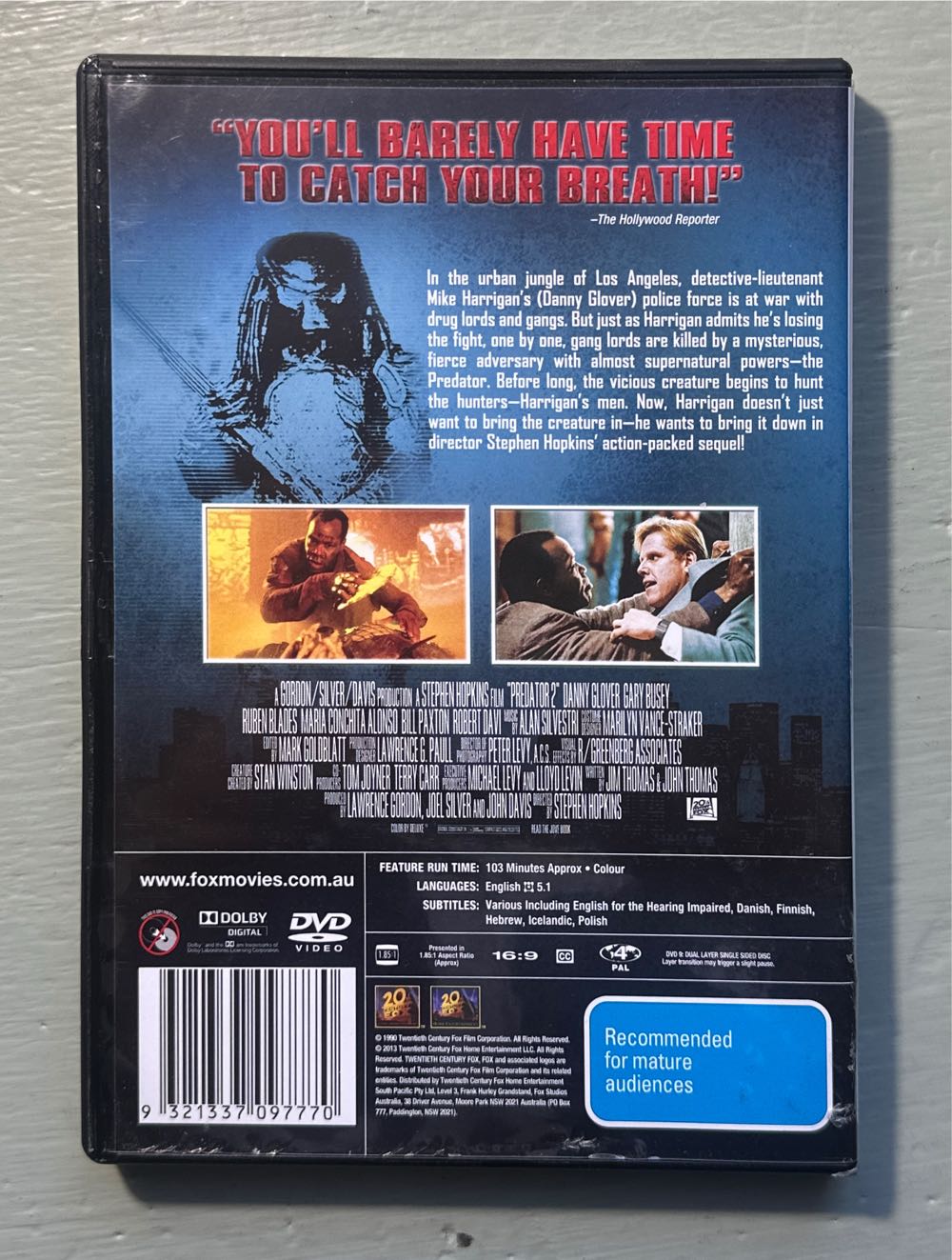 Predator 2 (1990) DVD DVD movie collectible [Barcode 9321337097770] - Main Image 2