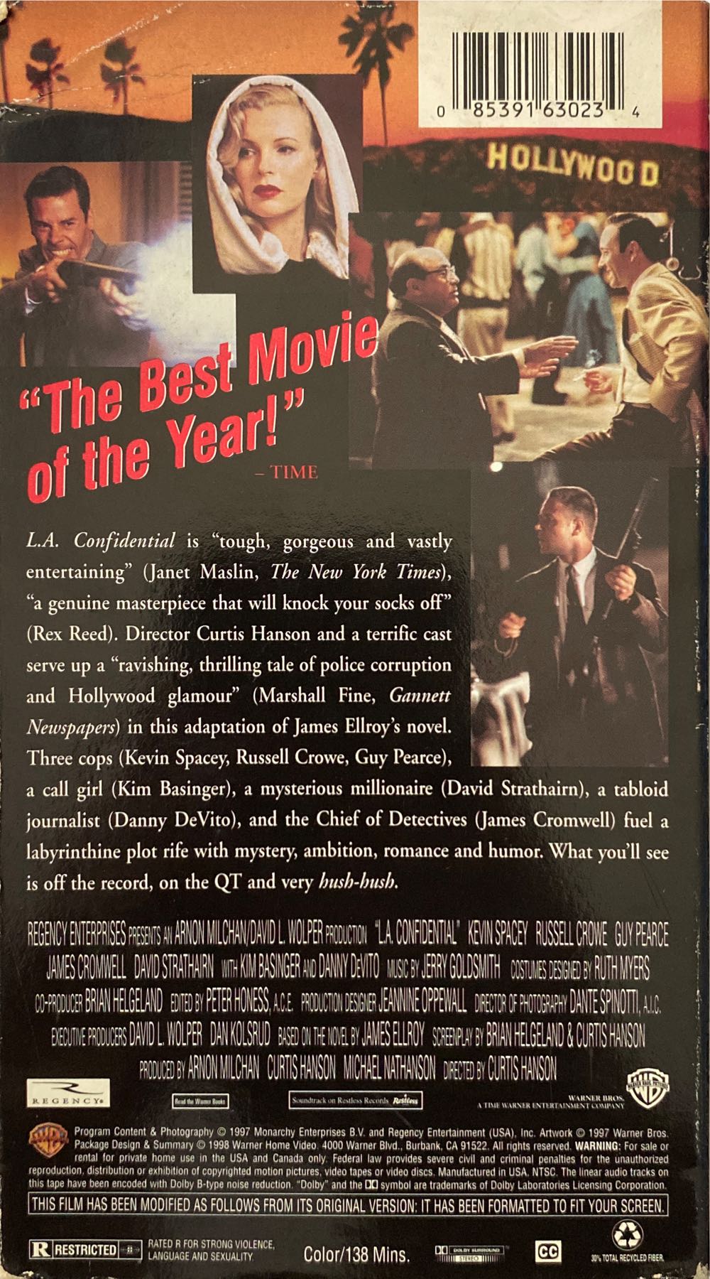 L.A. Confidential (1997) VHS movie collectible [Barcode 085391630234] - Main Image 2