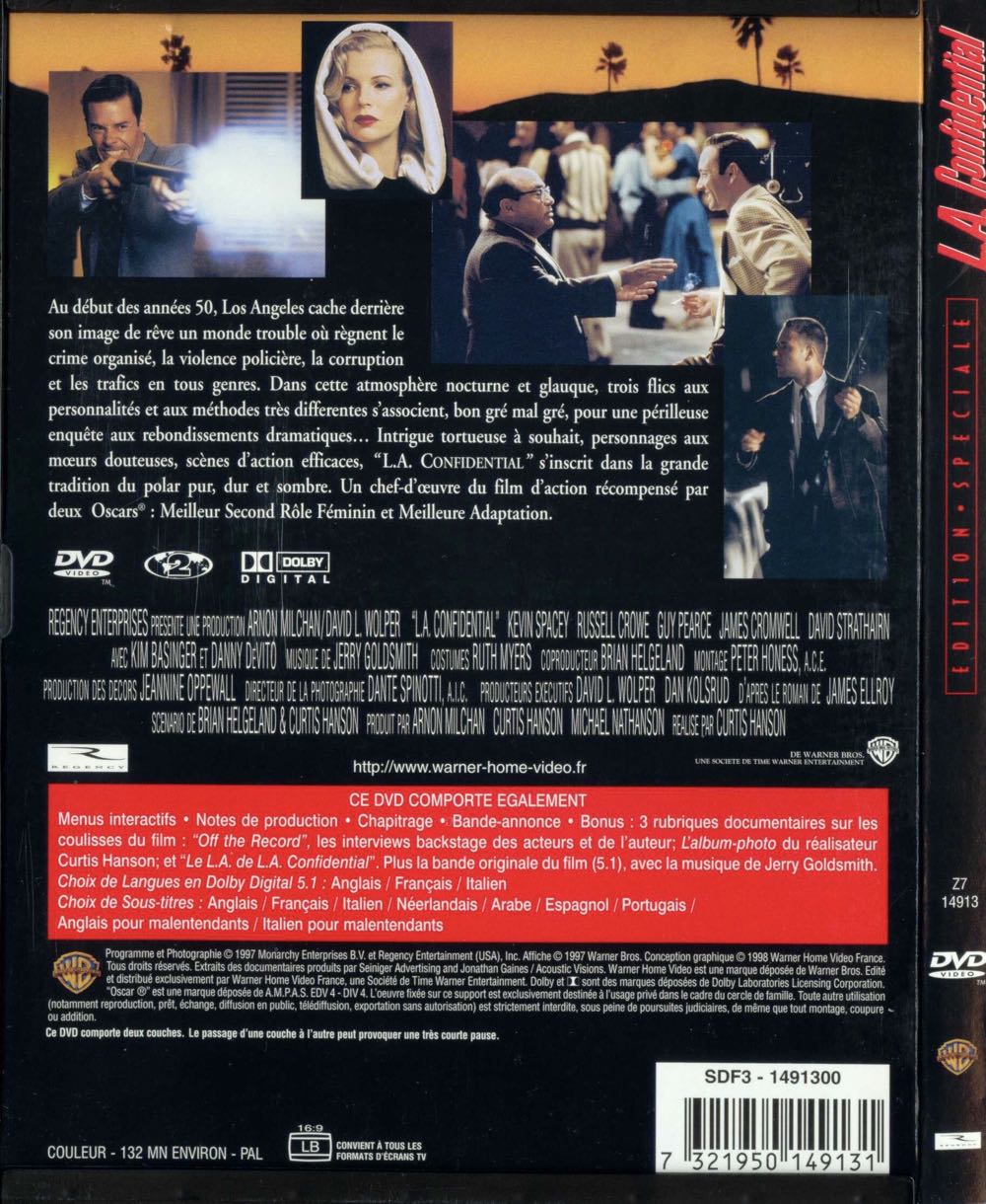 L.A. Confidential DVD movie collectible [Barcode 7321950149131] - Main Image 2