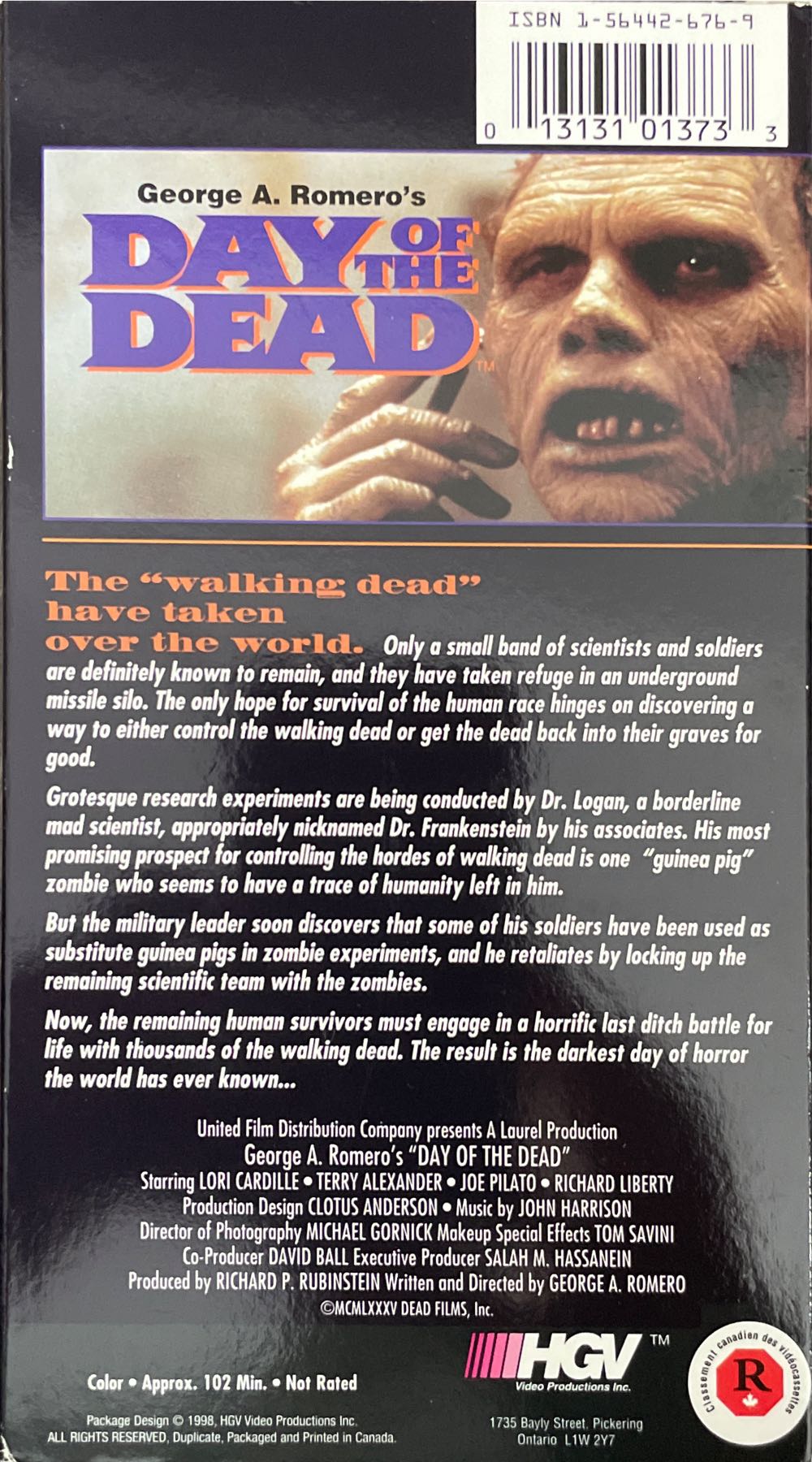 Day of the Dead VHS movie collectible [Barcode 013131013733] - Main Image 2