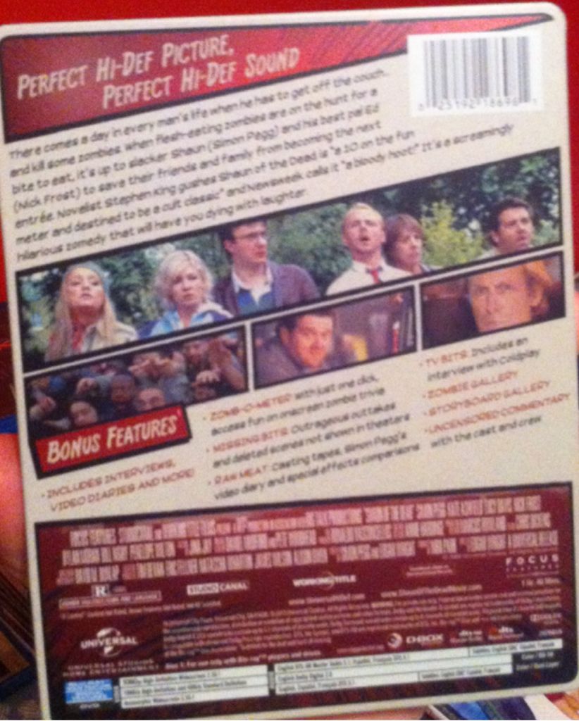 Shaun of the Dead Blu-ray movie collectible [Barcode 025192186981] - Main Image 2