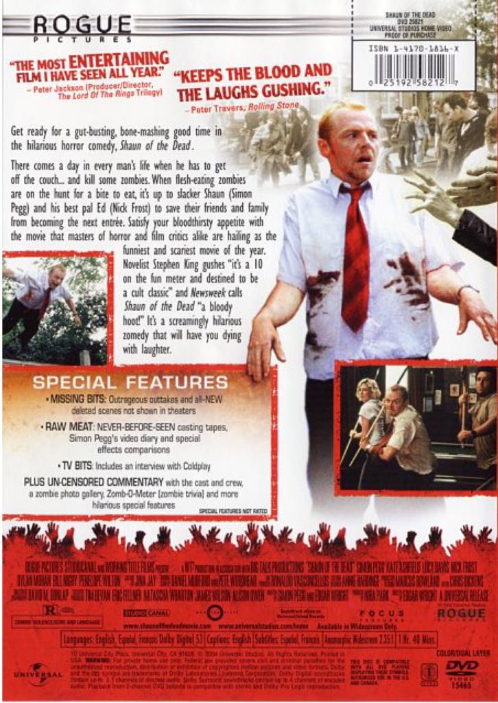 Shaun of the Dead DVD movie collectible [Barcode 5050582279849] - Main Image 2