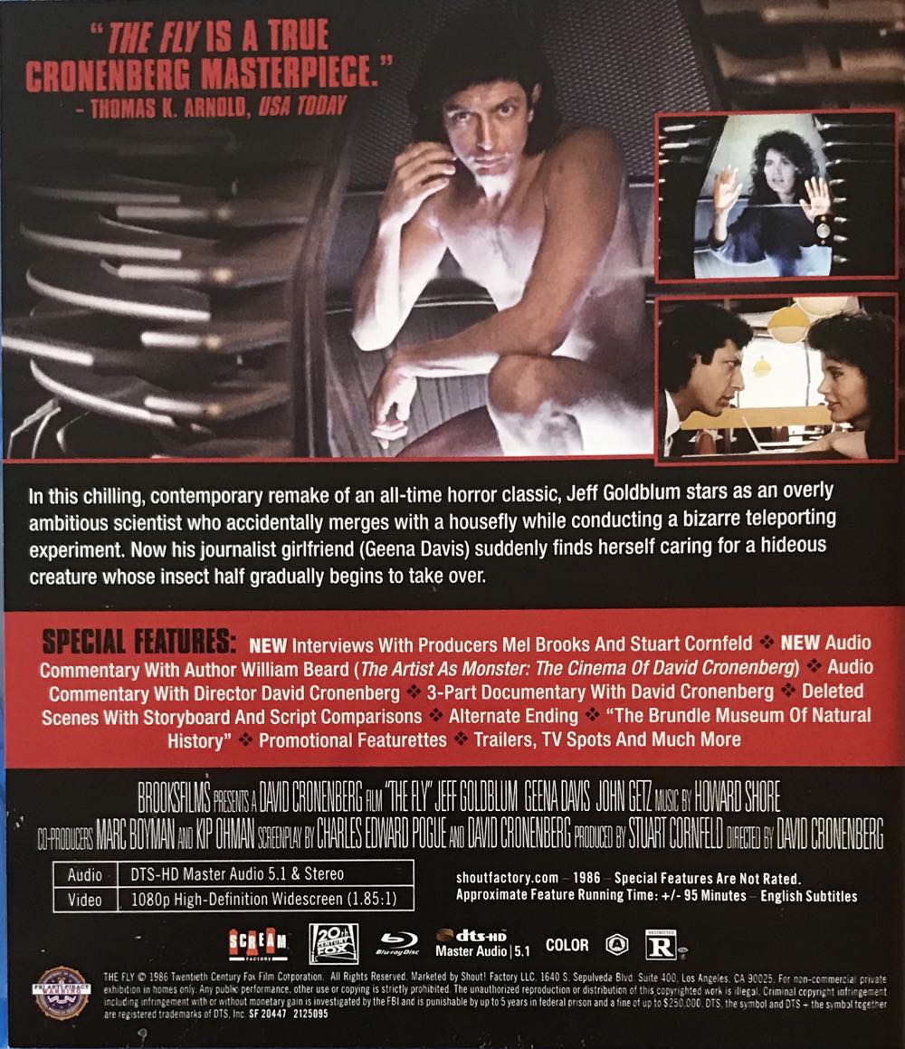 The Fly Blu-ray movie collectible [Barcode 5039036036825] - Main Image 3