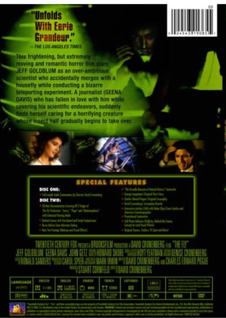 The Fly DVD movie collectible [Barcode 9321337049557] - Main Image 2