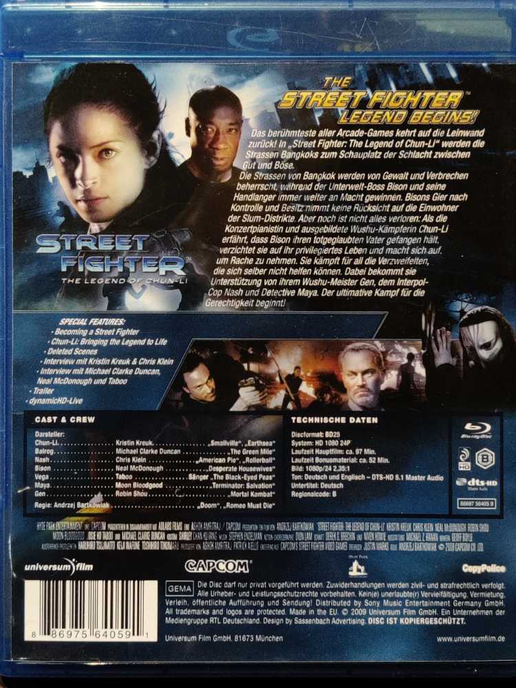 Street Fighter: The Legend of Chun-Li Blu-ray movie collectible [Barcode 886975640591] - Main Image 2