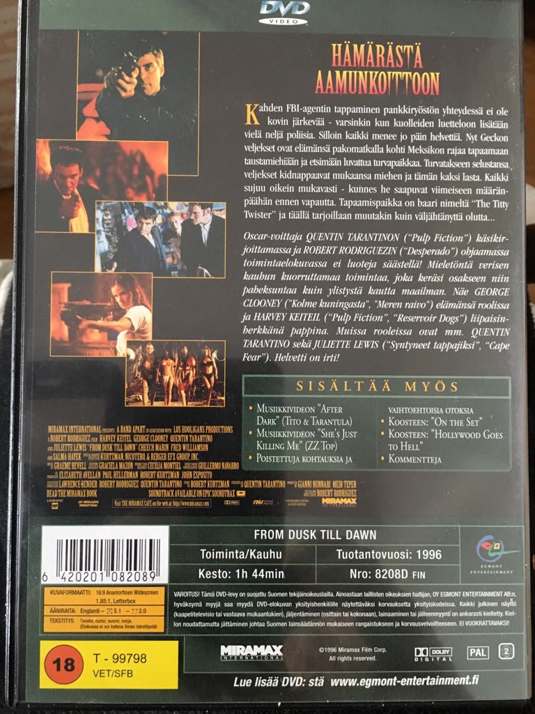 From Dusk Till Dawn (1996) DVD movie collectible [Barcode 6420201082089] - Main Image 2