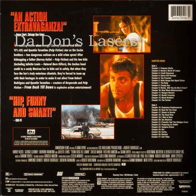 From Dusk Till Dawn Laser Disc movie collectible [Barcode 786936023534] - Main Image 2