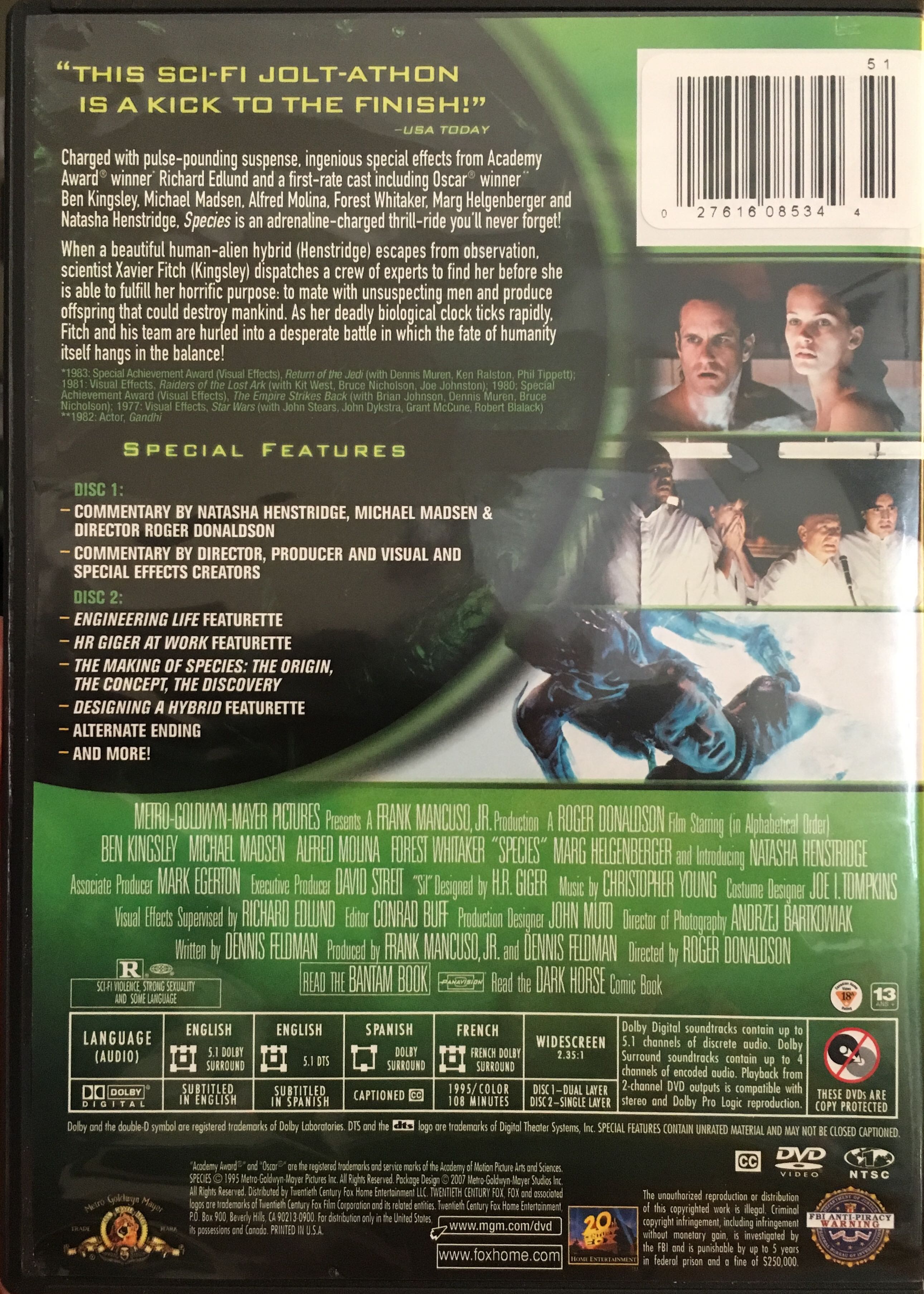 Species DVD movie collectible [Barcode 027616085344] - Main Image 2