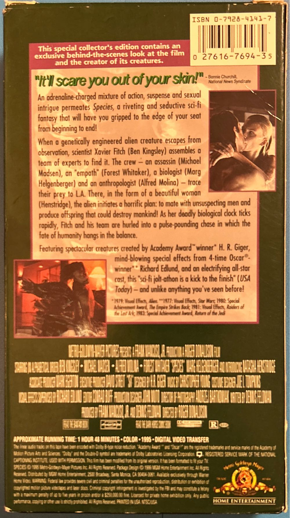 Species VHS movie collectible [Barcode 027616769435] - Main Image 2