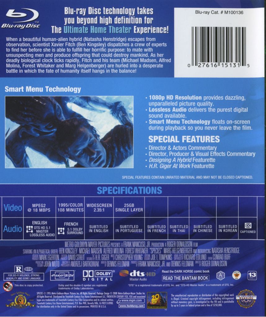 Species Blu-ray movie collectible [Barcode 8712626031970] - Main Image 2