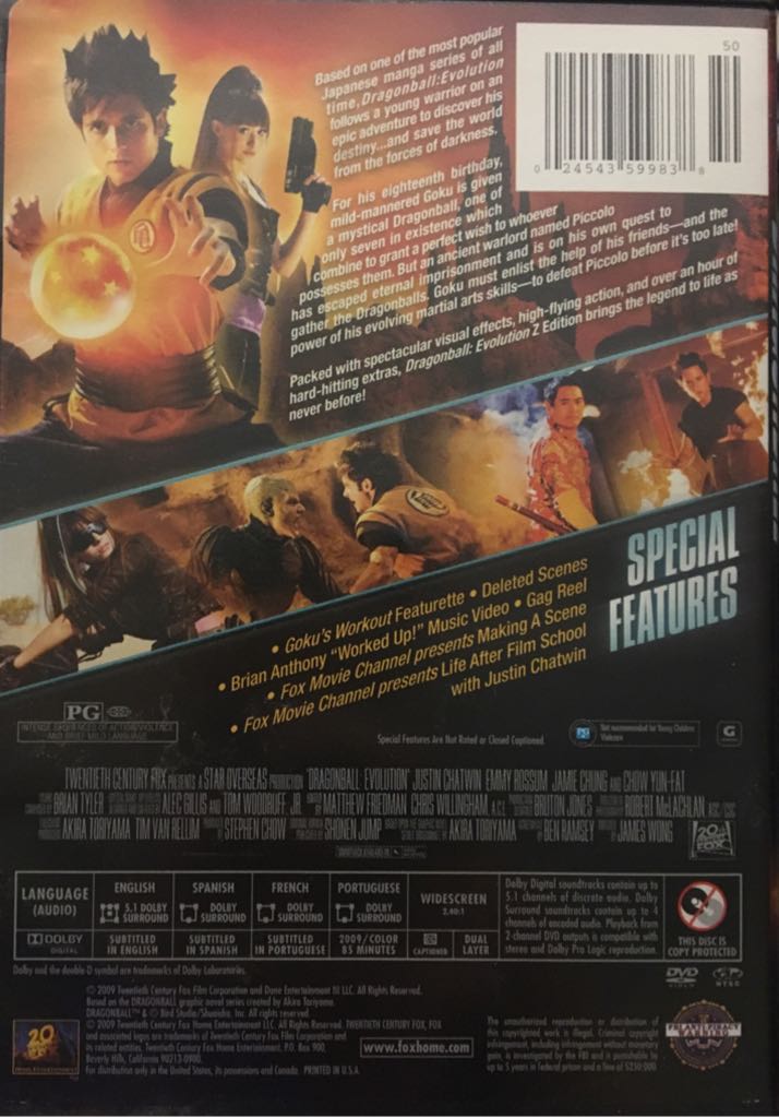 Dragonball Evolution Laser Disc movie collectible [Barcode 024543599838] - Main Image 2