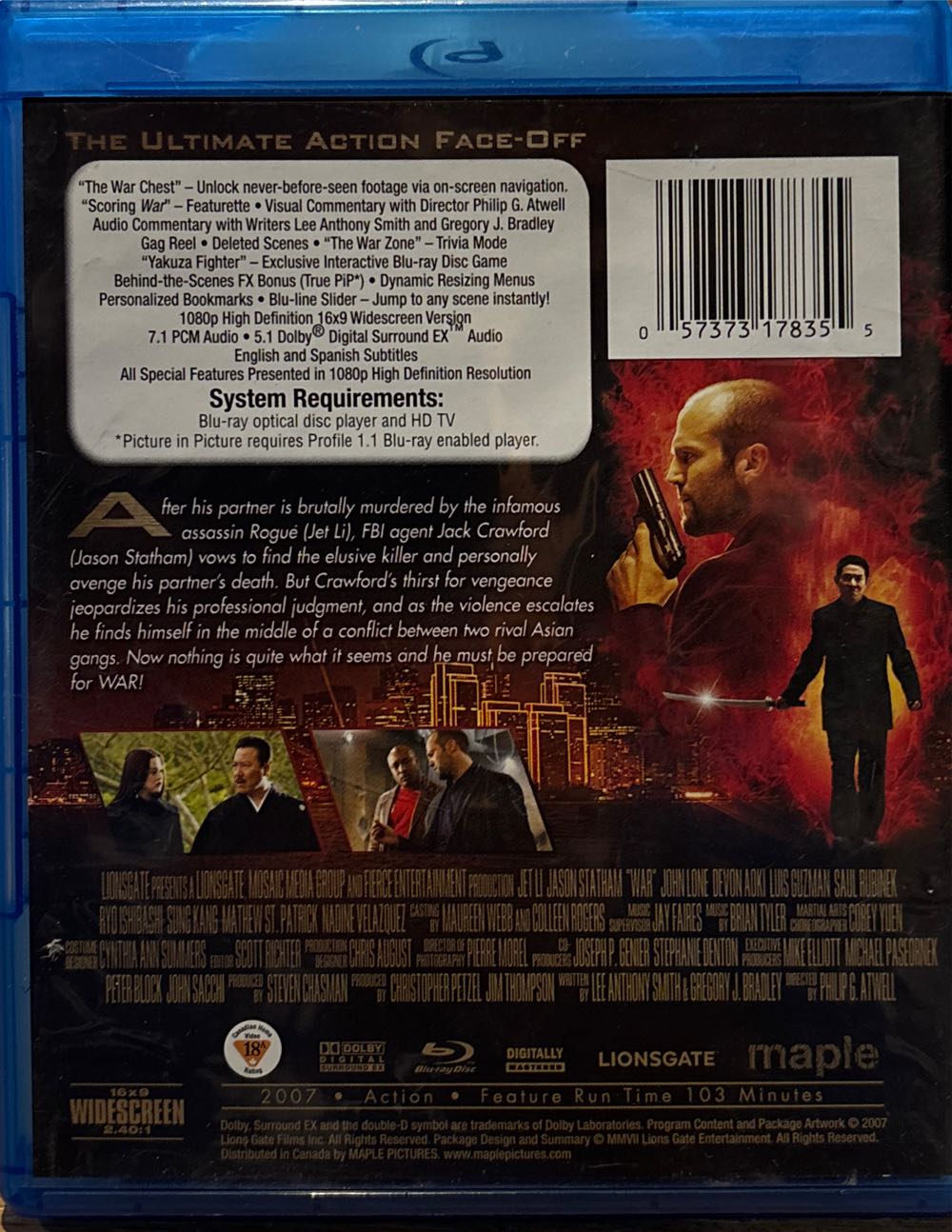 WAR Blu-ray movie collectible [Barcode 057373178355] - Main Image 4