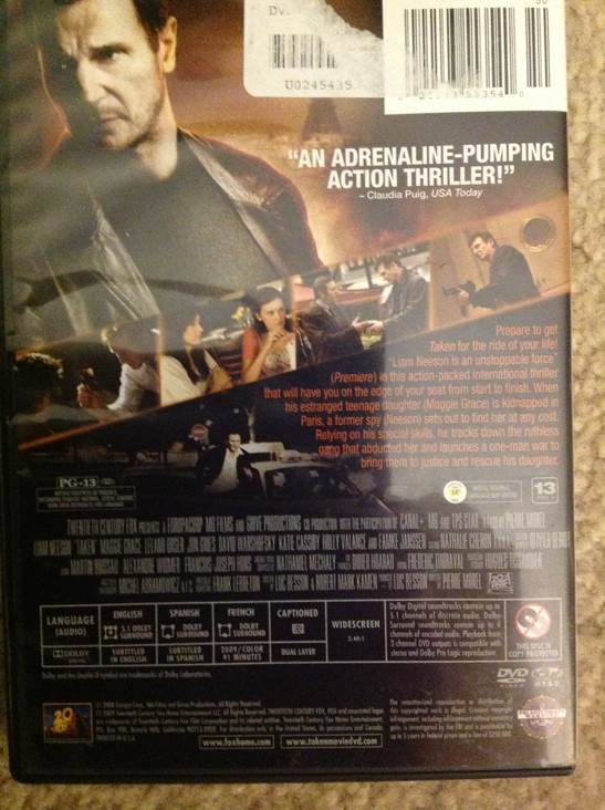 Taken Digital Copy movie collectible [Barcode 024543553540] - Main Image 2