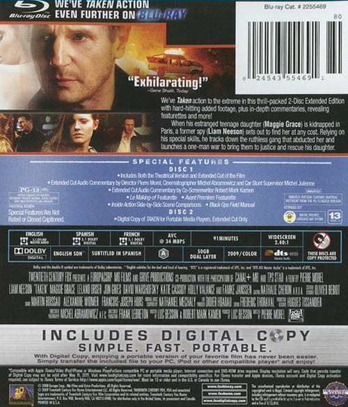 Taken Blu-ray movie collectible [Barcode 024543607687] - Main Image 2