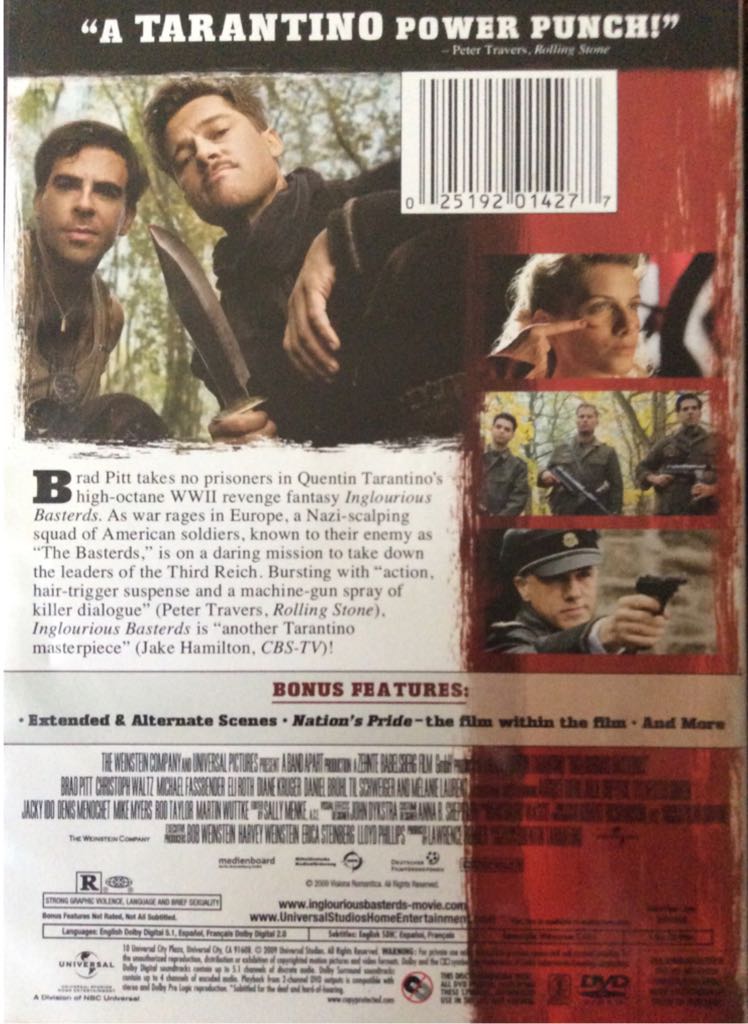 Inglourious Basterds DVD movie collectible [Barcode 5050582712032] - Main Image 2