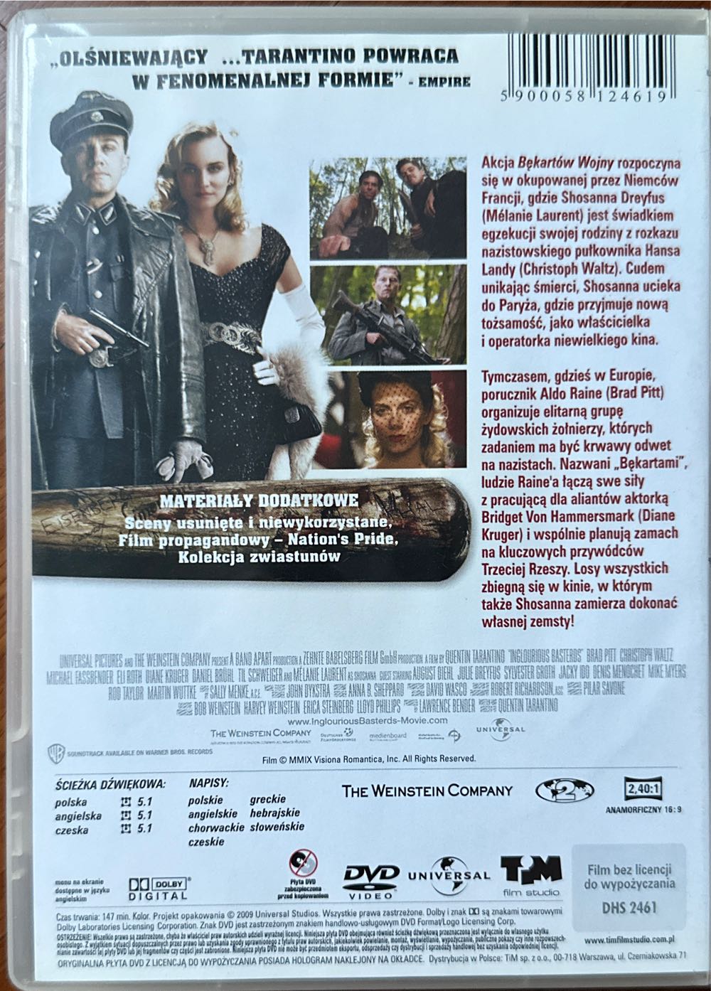 Bękarty Wojny / Inglourious Basterds DVD movie collectible [Barcode 5900058124619] - Main Image 2
