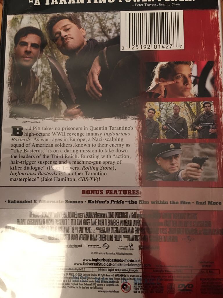 Inglourious Basterds DVD movie collectible - Main Image 2
