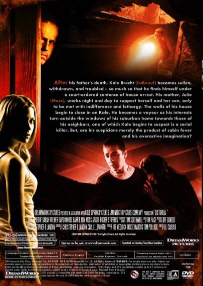 Disturbia DVD-R movie collectible [Barcode 032429047656] - Main Image 2