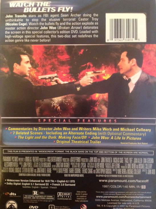 Face/Off [DVD] DVD movie collectible [Barcode 097361310725] - Main Image 2