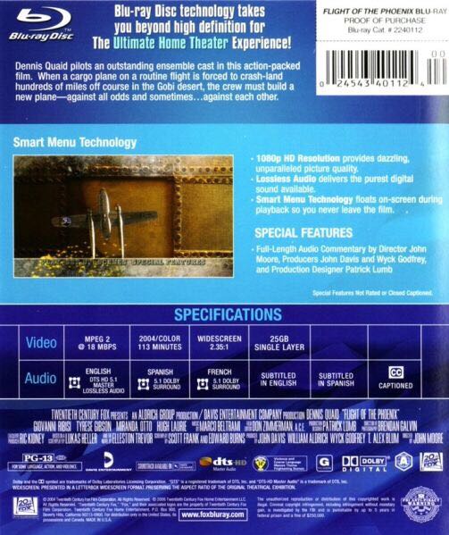 Flight of the Phoenix Blu-ray movie collectible [Barcode 024543939573] - Main Image 2